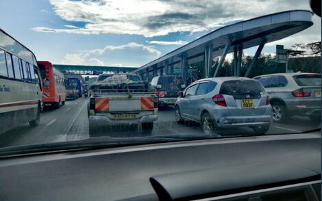 Huge traffic along Thika Road near Garden City on Tuesday, November 16, 2021.