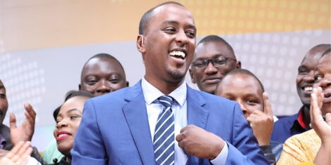 Celebrated news anchor Hussein Mohamed during his exit party at Citizen TV on October 29, 2020