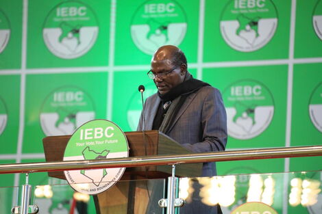 IEBC Chairperson Wafula Chebukati at the National Tallying Centre in Bomas of Kenya on Friday, August 12, 2022.