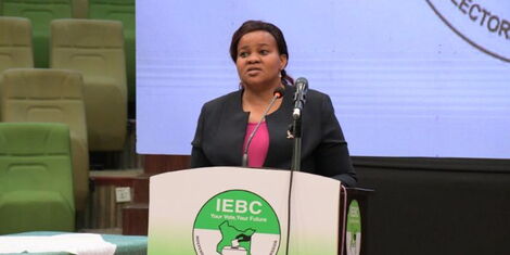 IEBC Vice Chairperson Juliana Cherera during an IEBC briefing at the Bomas of Kenya on Monday, August 1, 2022..jpg