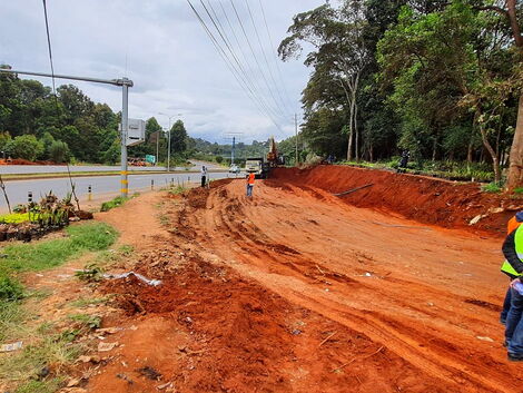 The new slipway under construction along Ngong Road. 