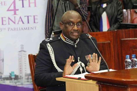 Incoming Inspector General of Police Japhet Koome appearing before a Parliamentary Committee on Tuesday, November 8, 2022.