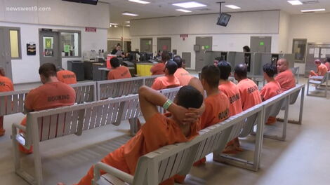 Inmates at Midland County Detention Center in Texas.
