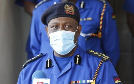 Inspector General Hillary Mutyambai annoucing the online engagement with the public with the public on Monday, February 22