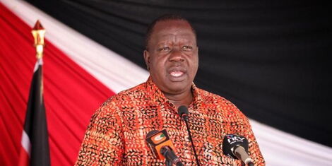Interior CS Fred Matiang'i during the commissioning of the ATPU Coast Headquarters in Mombasa on Wednesday, July 20. 2022.