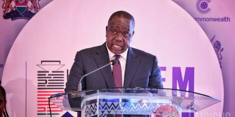nterior Cabinet Secretary Fred Matiang'i addresses the Conference of Commonwealth Education Ministers on April 27, 2022..jpg (3