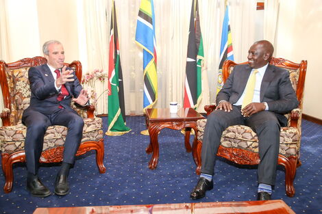 Isreal Minister of Intelligence Elizer Stern holding talks with William Ruto at Karen, Nairobi on Monday, September 13, 2022