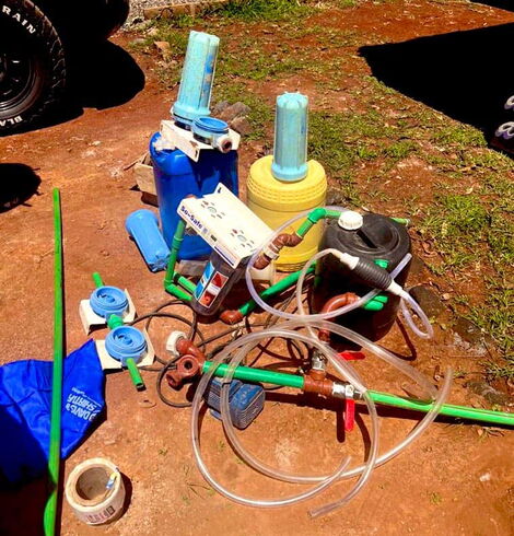 Items recovered by the DCI during a raid in Kiambu county on Friday January 6, 2023