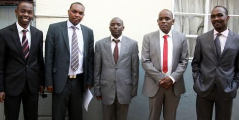 Dennis Itumbi (Second from right) with former members of the Presidential Strategic Communications Unit.