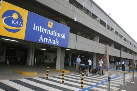 omo Kenyatta International Airport's international arrivals terminus.