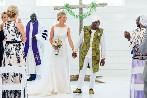 James Wachira and his bride Cecelie pictured during their wedding. June 12, 2020.