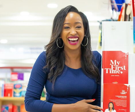 Janet Mbugua is all smiles after the launch of her book titled My First Time.