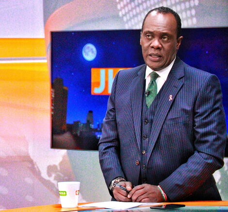 A File Photo of Citizen TV Journalist Jeff Koinange During His Prime News Bulletin 