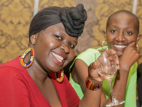 Churchill Show Comedians Jemutai (left) and Eunice Mamito.