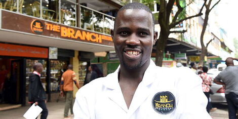 Branch Restaurant CEO Joab Okeya outside the Branch outlet at Kenya Cinema on January 5, 2017. 
