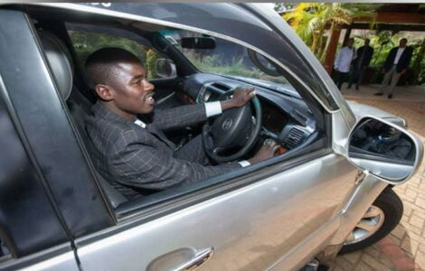Igembe South MP Takes his Prado for a spin after President Uhuru Kenyatta gifted it to him in 2017.