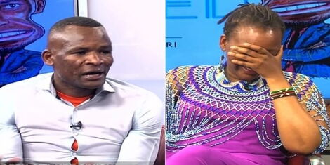 A collage image of former KDF officer Joseph Gitumbe and Retired Major Wairimu Mukuria on an interview on February 25, 2022.