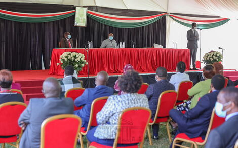 Jubilee Party Secretary General Raphael Tuju speaking at the Parliamentary Group meeting at State House on June 2, 2020