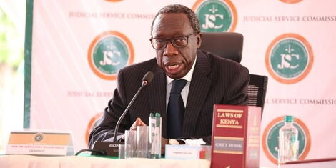 Justice Edward Ouko appearing before the Judiciary Service Commission (JSC) on Wednesday, April 21.