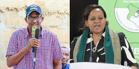 Garissa Township Member of Parliament Aden Duale and IEBC Vice Chairperson Juliana Cherera