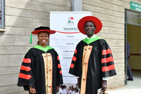New Karen Hospital CEO Juliet Gikonyo with her father Dan Gikonyo