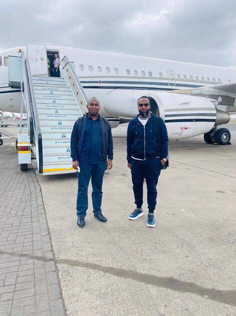 Suna East MP Junet Mohammed and Mombasa Governor Ali Hassan Joho pictured ahead of their trip to Dubai on July 9, 2020