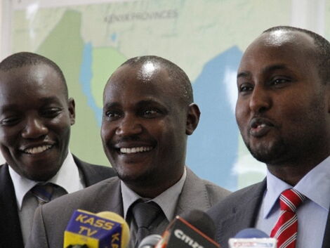 ODM MPs: From left: Simba Arati (Dagoretti North), John Mbadi (Suba East) and Junet Mohamed (Suna East) 