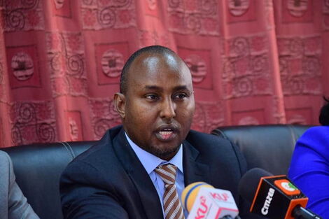 Undated image of Suna East Member of Parliament, Junet Mohamed, at a past press briefing.