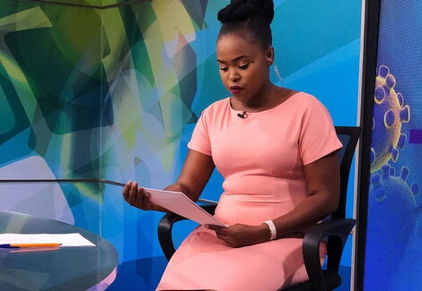 KBC News Anchor Purity Museo pictured while in studio. April 4, 2020.