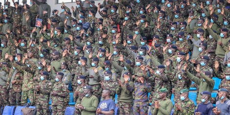 Kenya Defence Forces (KDF) bid farewell to President Uhuru Kenyatta at Ulinzi Sports Complex at Lang'ata Barracks in Nairobi on Friday, September 9, 2022