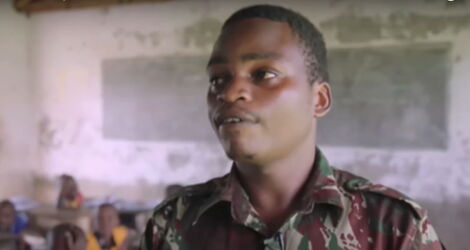 KDF officer Samuel Gitau speaking to DW TV