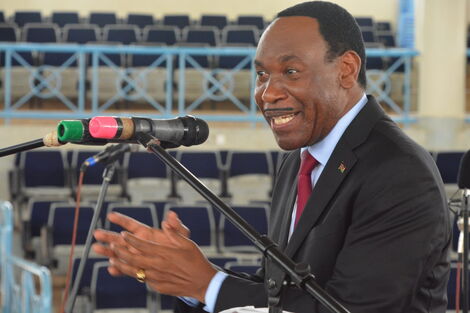 KFCB CEO Ezekiel Mutua addressing a forum at Kenyatta University in Nairobi on February 22, 2020