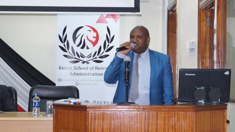 KRA Boss James Githii Mburu gives an address during a past event