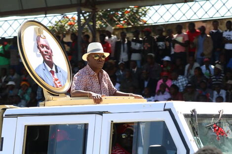 Former Kiambu Governor William Kabogo arrives for the BBI rally in Meru on Saturday, February 29, 2020.