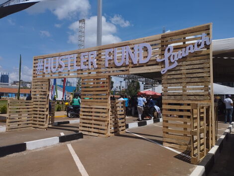 Entrance made using pallets at Green Park Terminus in Nairobi on Wednesday November 30, 2022.