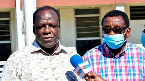 Kakamega Governor Wycliffe Oparanya (left) and Siaya Senator James Orengo.