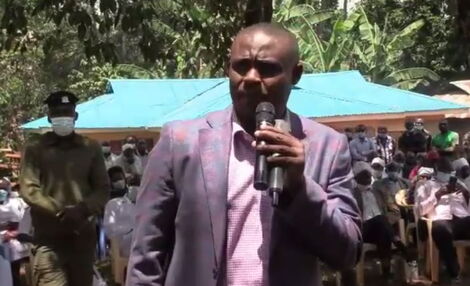 Kakamega Senator Cleophas Malala Addressing a Crowd in Malava Constituency, Kakamega on Saturday, August 28.
