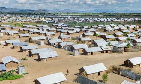 An aerial photo of Kakuma Refugee Camp.