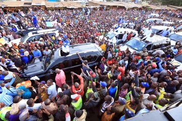 Wiper leader Kalonzo Musyoka at a rally in Emali, Machakos County on May 5, 2022