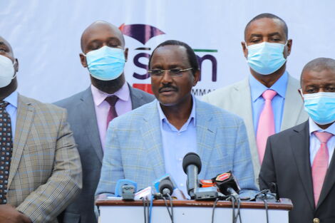 Wiper leader Kalonzo Musyoka at the SKM Command Centre in Karen, Nairobi on August 25, 2021