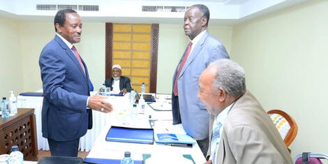 Wiper Party leader Kalonzo Musyoka meeting with the Azimio la Umoja Tuesday, May 10, 2022.