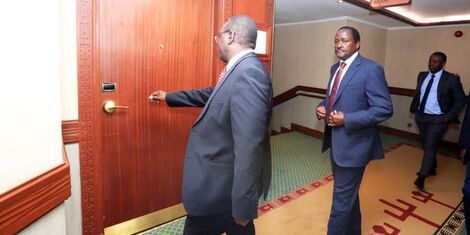Wiper Party leader Kalonzo Musyoka meeting with the Azimio la Umoja Tuesday, May 10, 2022.