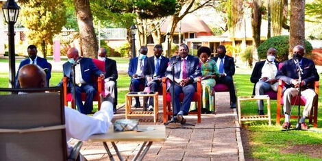 Kalonzo and Gideon Moi meeting Museveni