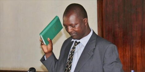 Karachwonyo Central MCA, Julius Gaya during his swearing at the Homa Bay County Assembly Offices..jpg