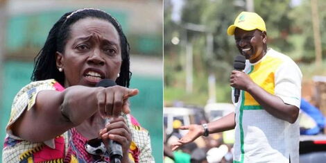 Narc Kenya leader Martha Karua (LEFT) and Deputy President William Ruto (RIGHT).
