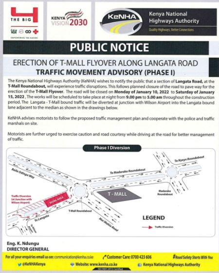 KeNHA Traffic Update, January 10.