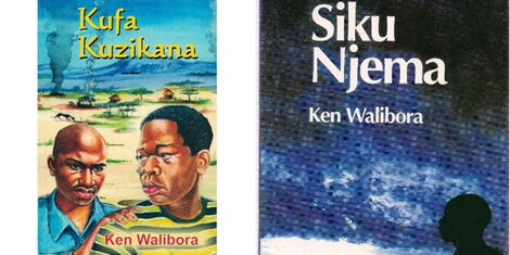 A collage of Swahili books Kufa Kuzikana (left) and Siku Njema (right) by the late author Ken Walibora