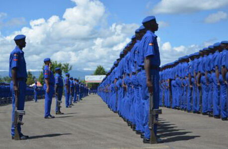 Kenya Police officers during a pass out parade.