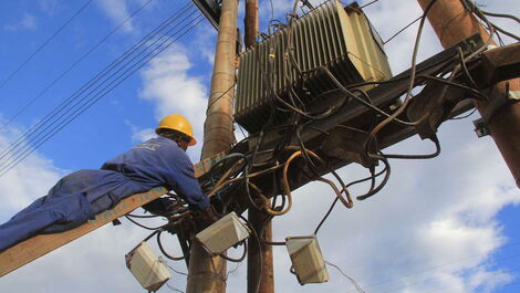 File image of a Kenya Power electrician at work