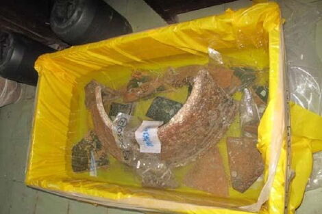 Relics recovered from the shipwrecks at Ngomeni.